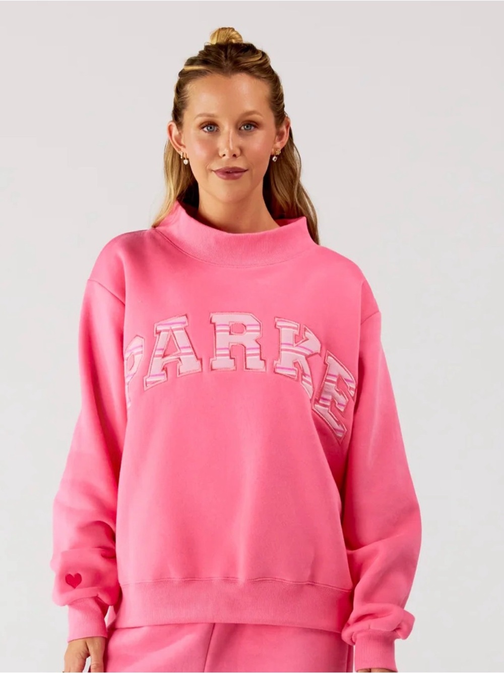 BRAND NEW - Parke x Pinkaid Varsity Mockneck in Compassion size S/M